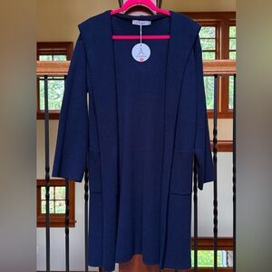 💚 NWT NAVY CARDIGAN WITH HOOD
